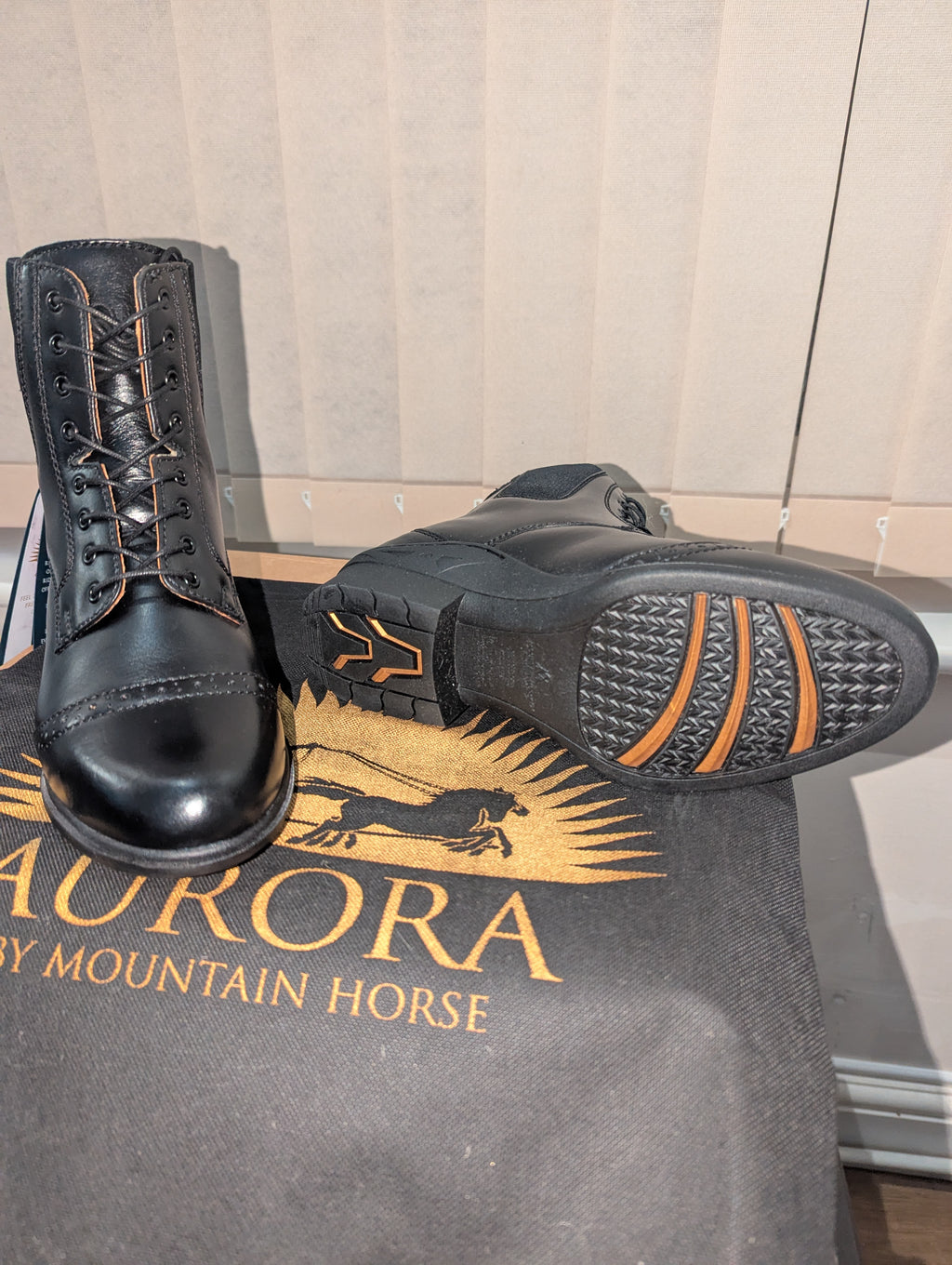 Aurora Lace Back Zip Paddock Boots Black UK size 5.5 Eu 39